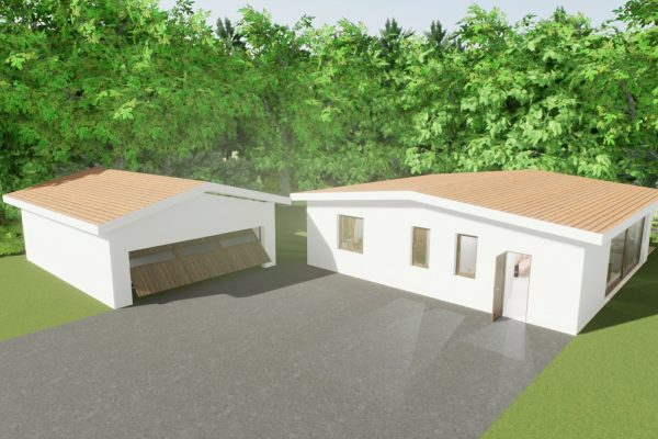 Front 100m2 mit Garage