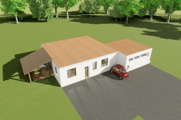 Front 85m2 mit Garage